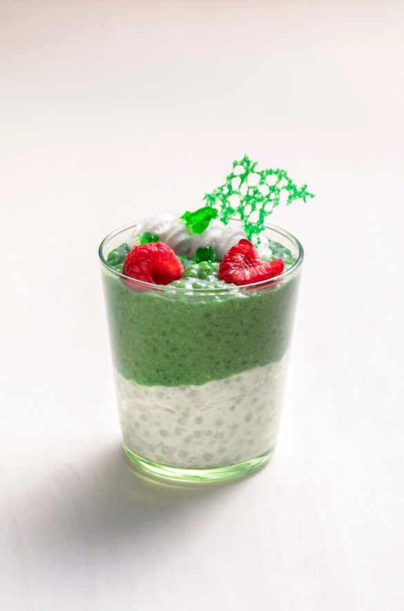 Tapiokový pudink se spirulinou